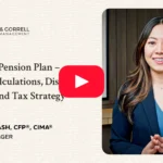 Video thumbnail for 'The Shell Pension Plan' with a smiling woman presenter on the right and a play button overlaid; left shows the program title and logo.