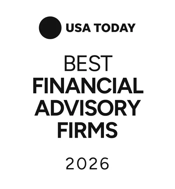 USA Today | Rhame & Gorrell Wealth Management USA Today logo with a black circle and bold text: 'BEST FINANCIAL ADVISORY FIRMS 2026'